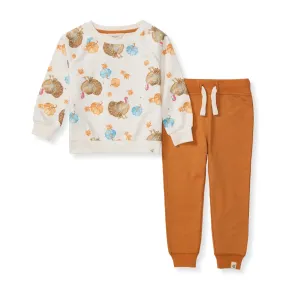 Burt's Bees Organic Baby Boy Turkey Time Shirt and Pant Set