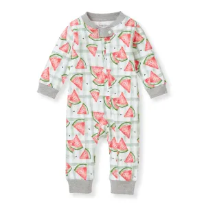 Burt's Bees Organic Baby One-Piece Footless Sleep & Play Mini Watermelon Check