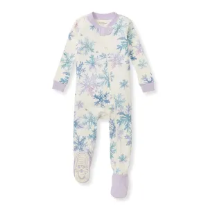 Burt's Bees Organic Baby One-Piece Sleeper Snowflake Flurries