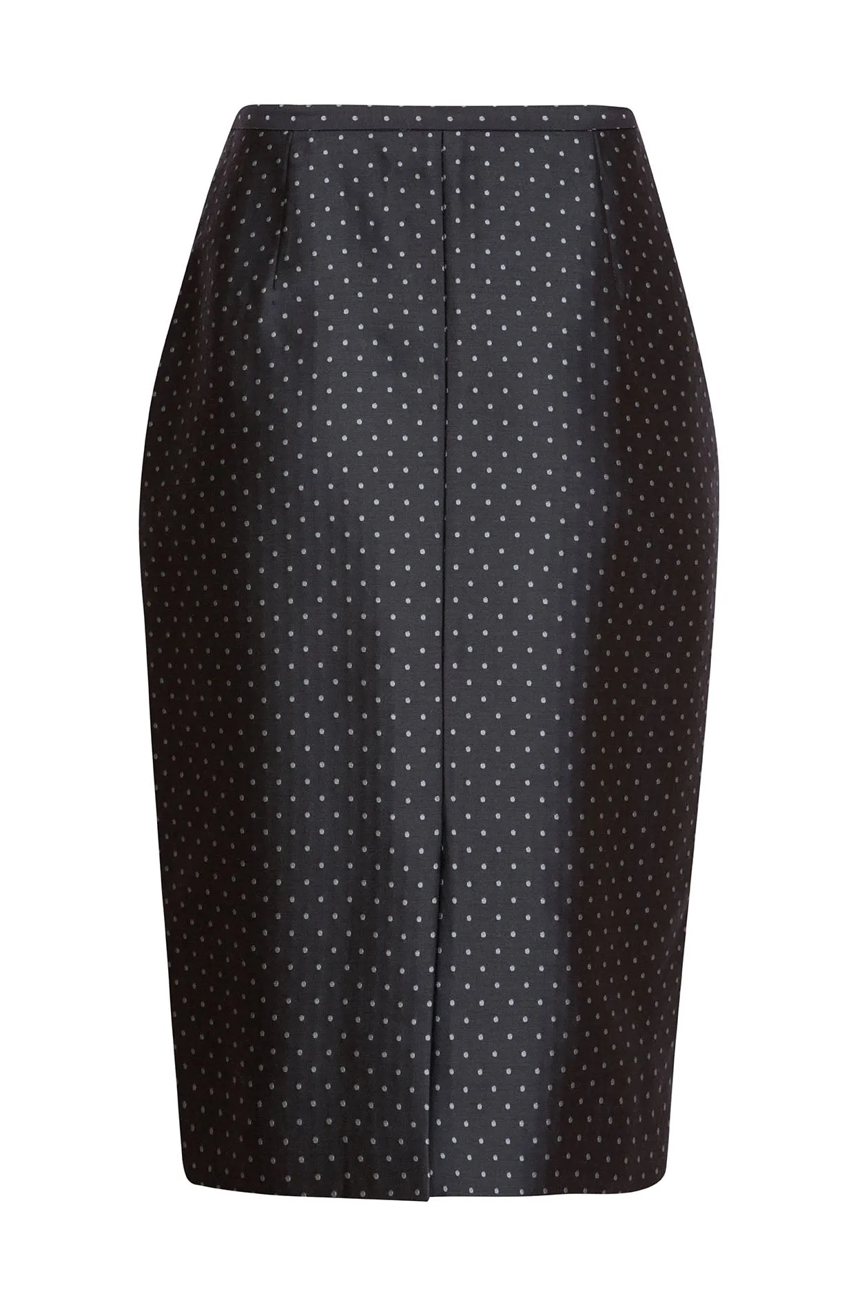 Business Pencil Skirt in Grey Spot Jacquard - Penny