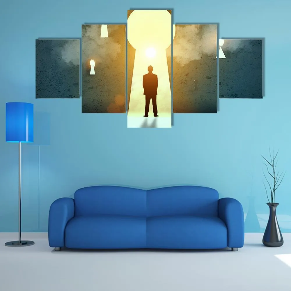 Businessman Silhouette Canvas Wall Art