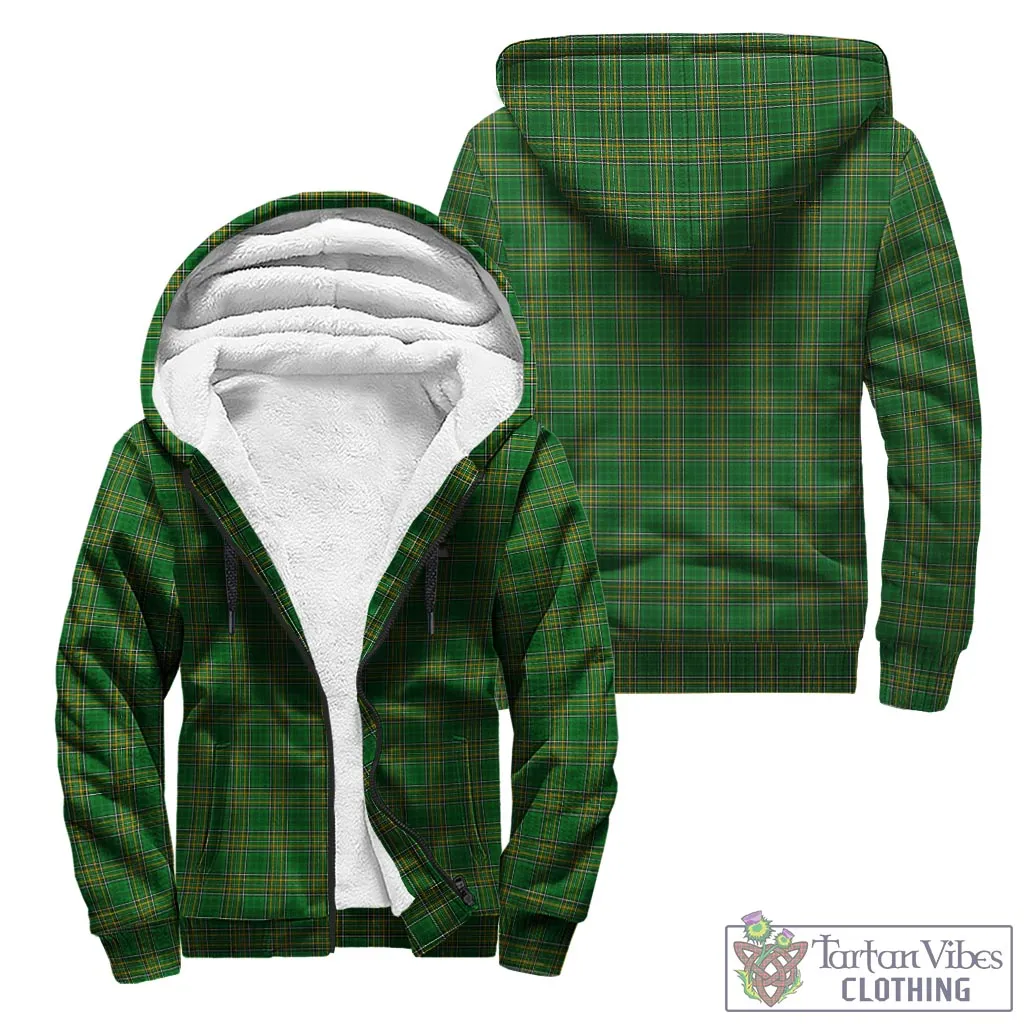 Butcher Irish Clan Tartan Sherpa Hoodie with Coat of Arms