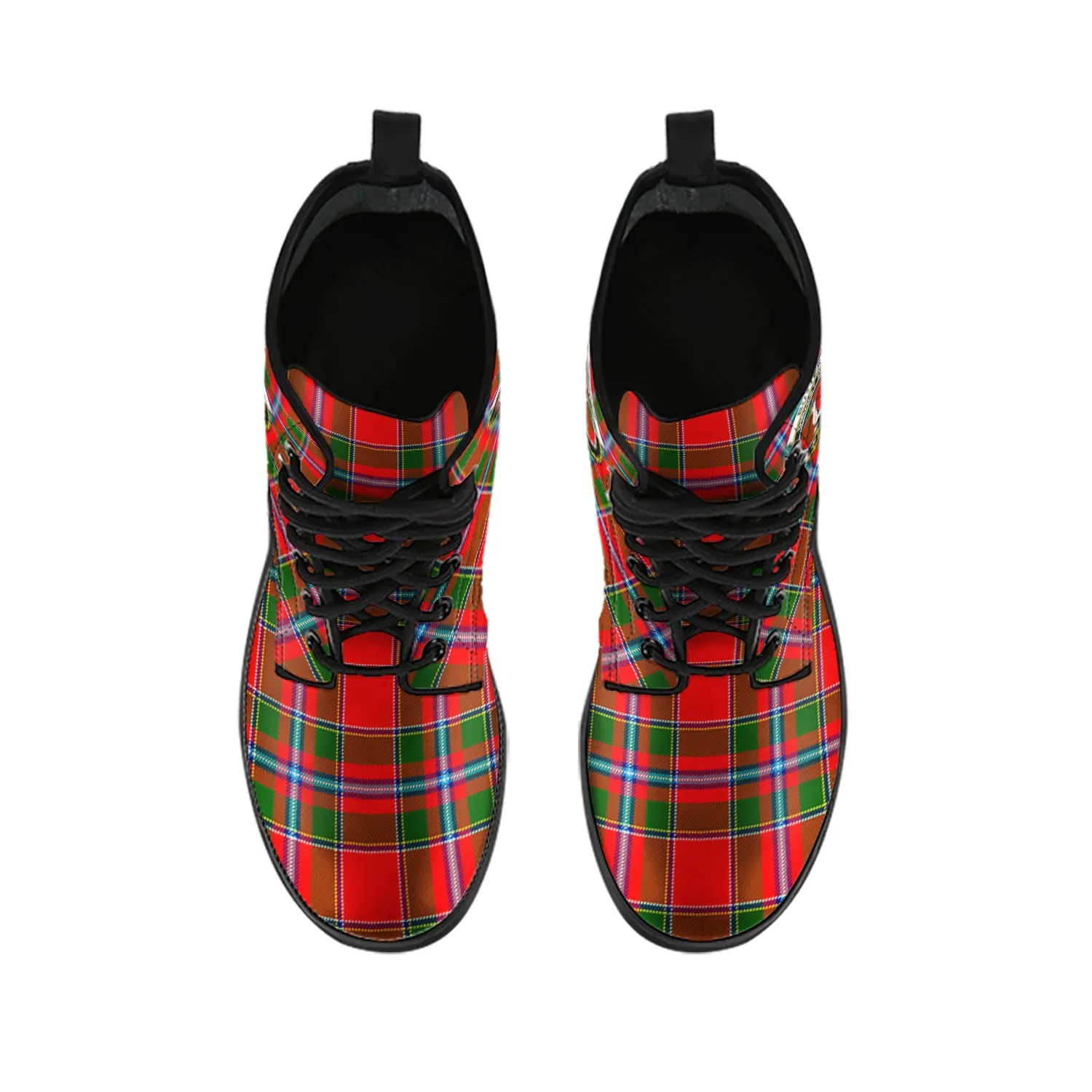 Butter Tartan Leather Boots with Family Crest