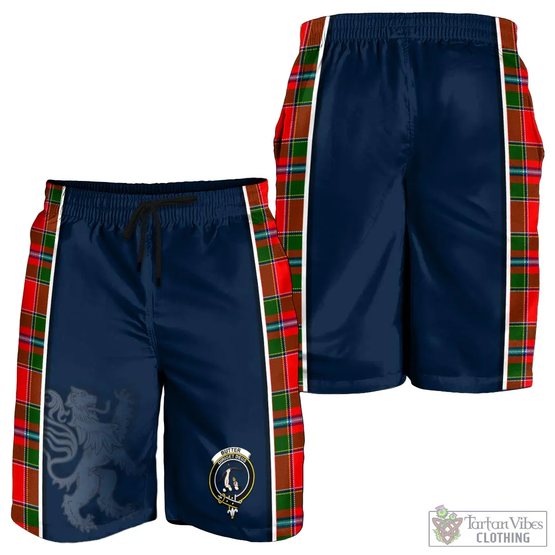 Butter Tartan Men's Shorts with Family Crest and Lion Rampant Vibes Sport Style