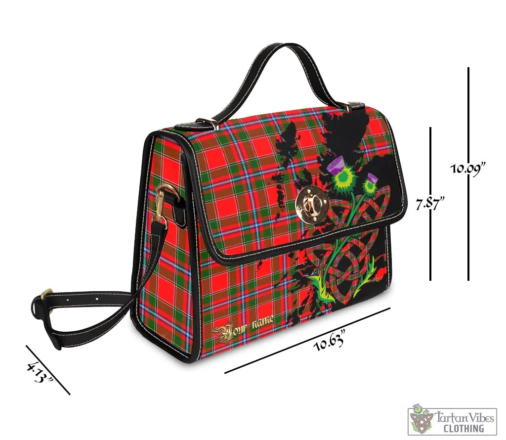 Butter Tartan Waterproof Canvas Bag with Scotland Map and Thistle Celtic Accents