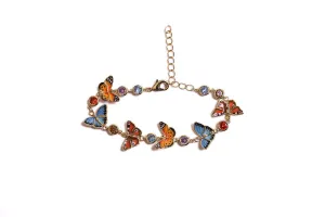 Butterfly & Crystal Link Bracelet