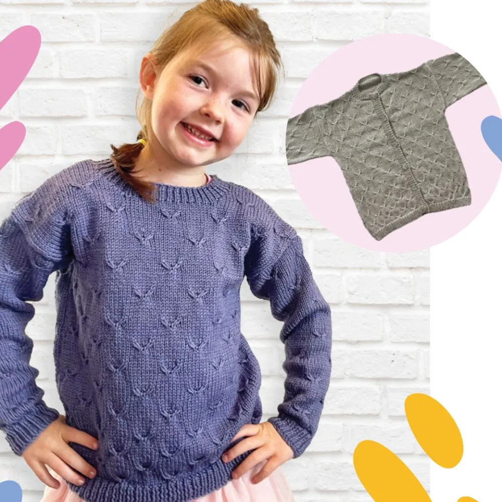 Butterfly Cardigan & Sweater Knitting Pattern (CRU2314)