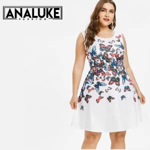 Butterfly Print A-Line Dress