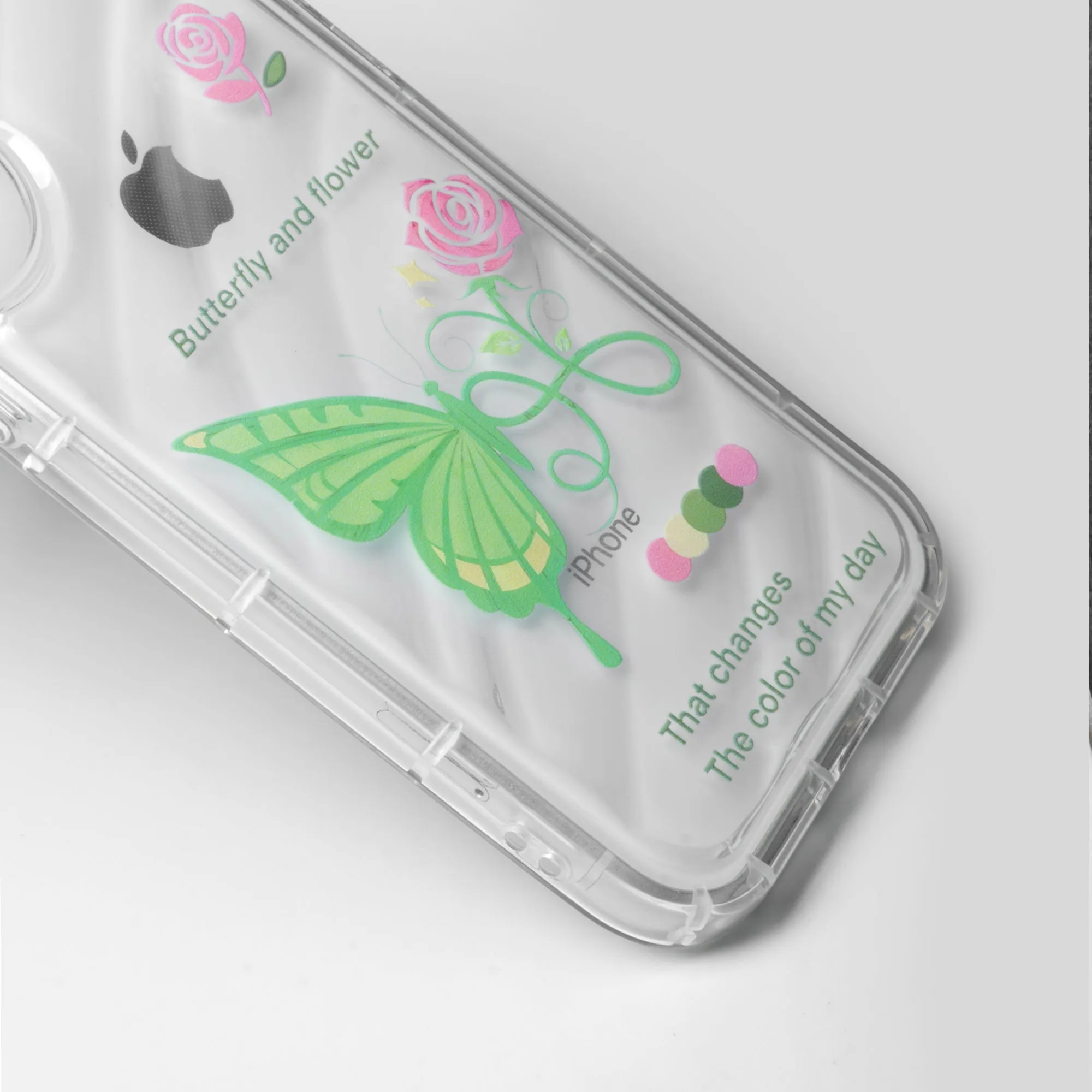 Butterfly Printed Transparent Back Cover for Apple iPhone 15 Pro Max