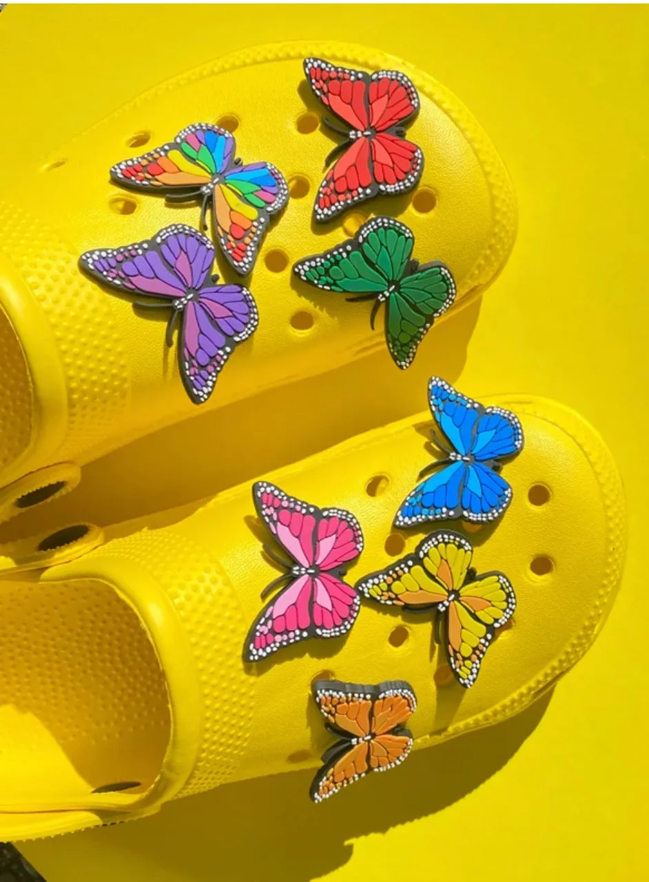 Butterfly Shoe Charms, 8pc Croc Jibbitz Butterfly Shoe Decorations Butterfly Charm