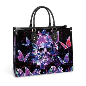 Butterfly Skull Beautiful Leather Bag - Women's Pu Leather Bag - Best Mother's Day Gifts