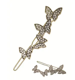 Butterfly Trail - Classic Clip - Antique Gold / Clear by Hot Tomato