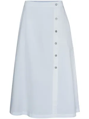 Button Front Poplin Skirt