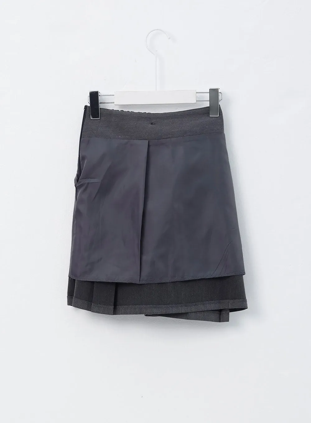 Buttoned Pintuck Mini Skirt OO305