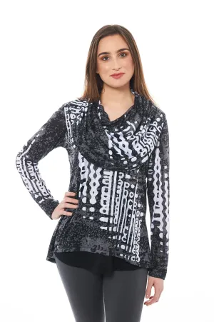 Buy Women's Long Sleeve V-Neck Print Tops Online