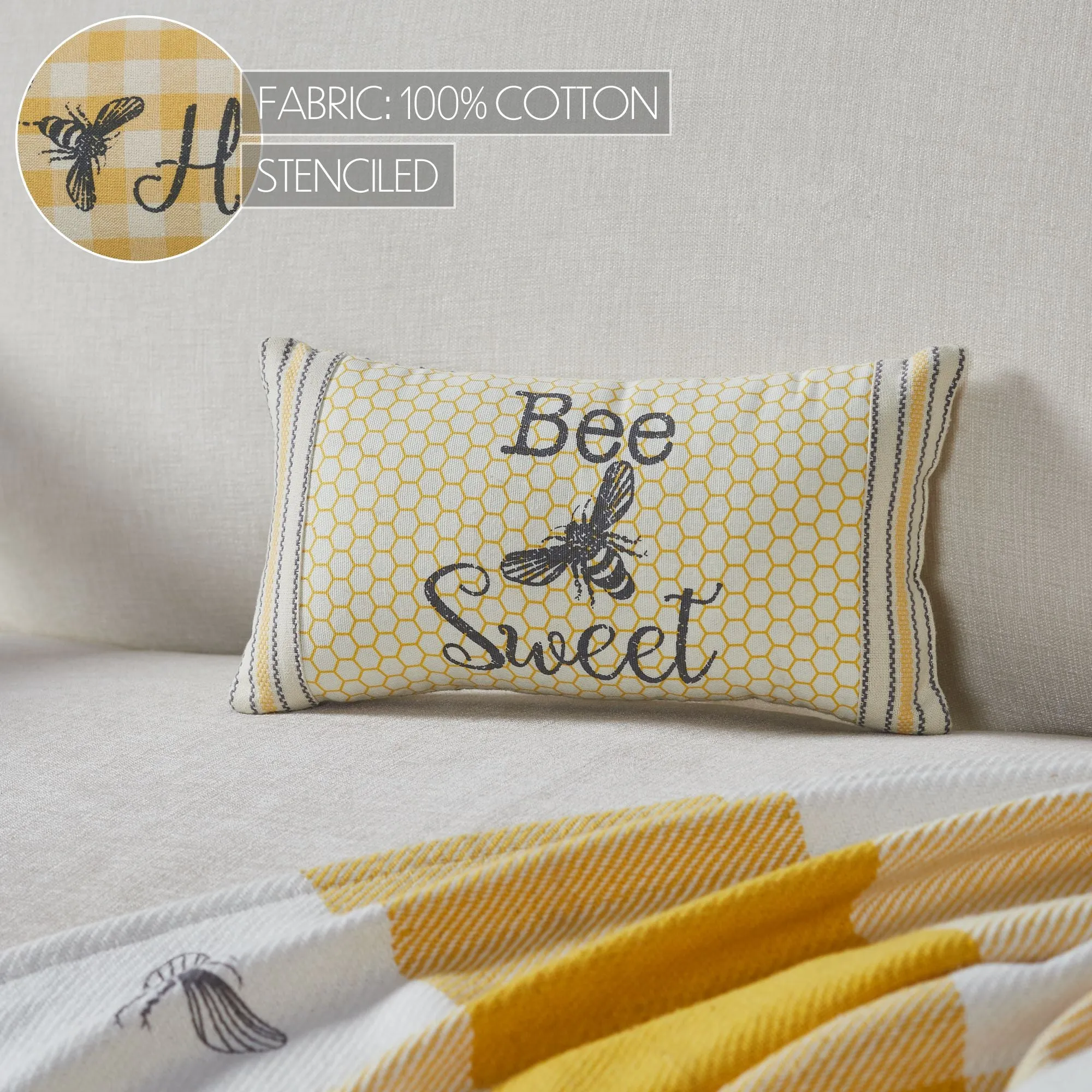 Buzzy Bees Bee Sweet Pillow 7x13