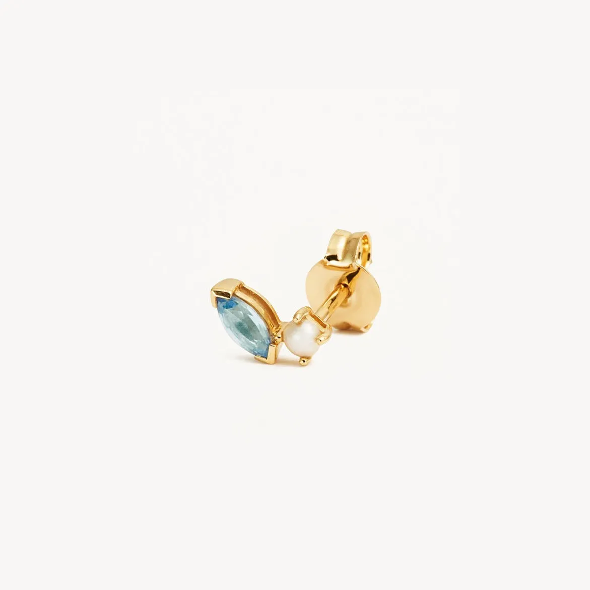 By Charlotte 14k Solid Gold Into The Blue Stud Earring