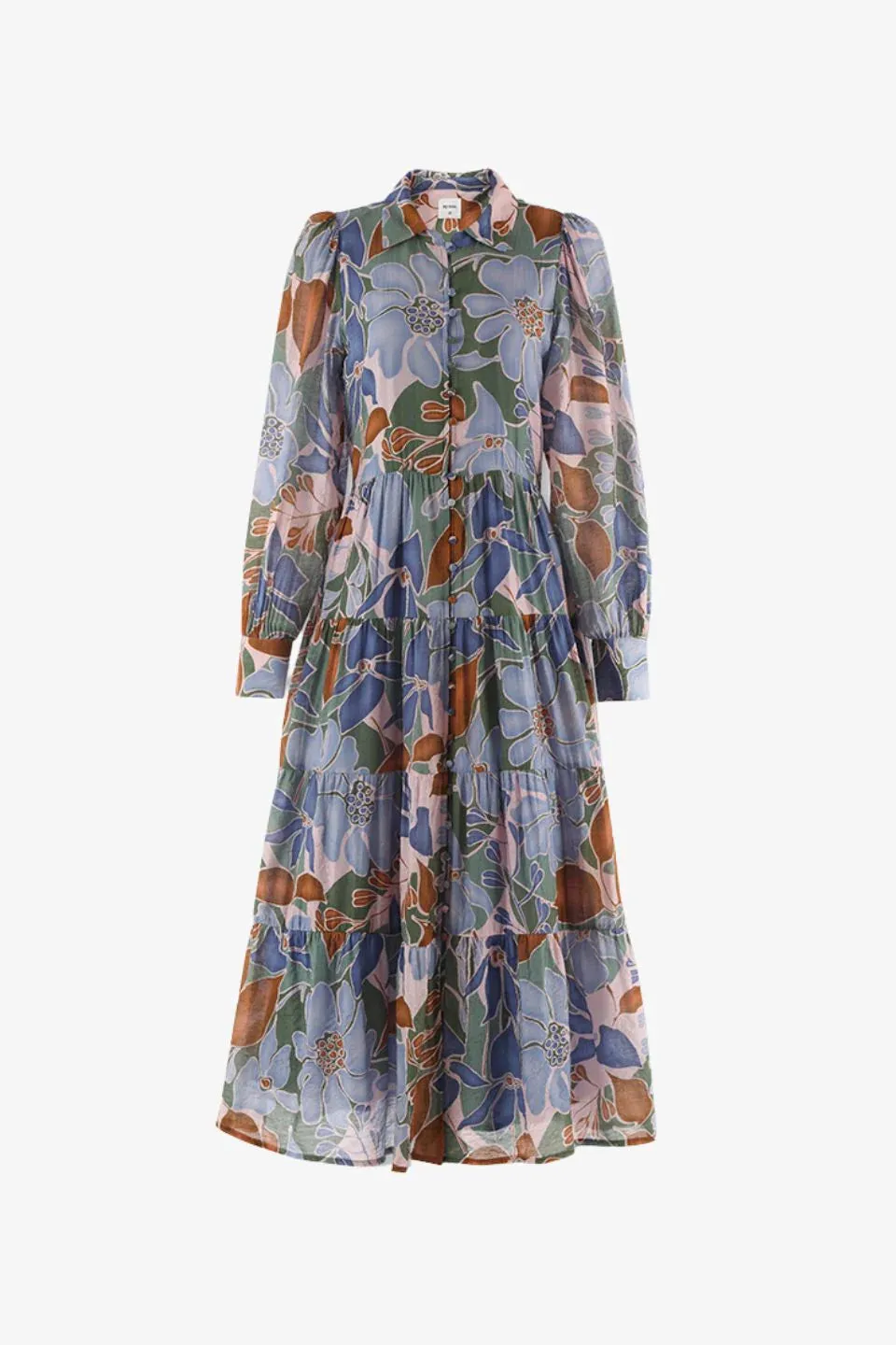 By Rosa Adair Khaki Floral Dress