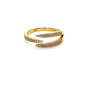 Bypass Claw Triple Row Diamond Ring