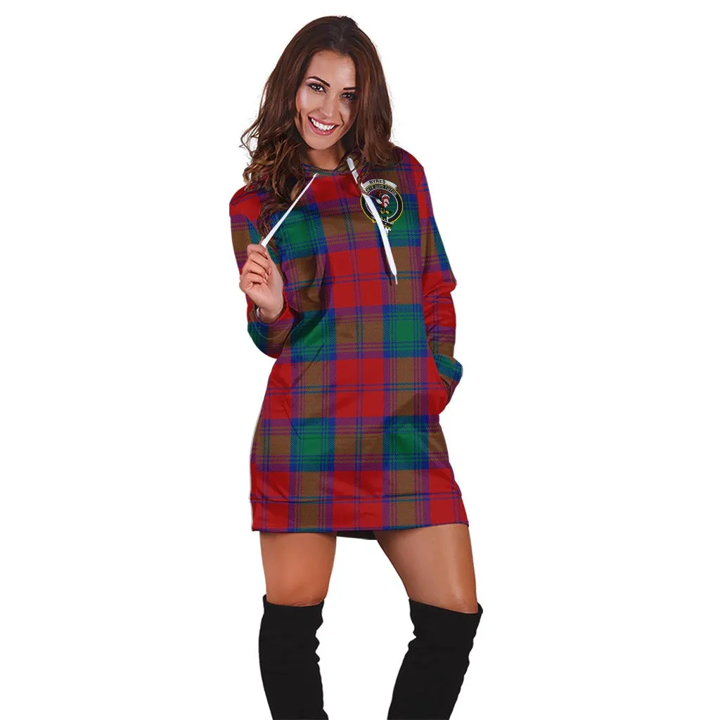 Byres (Byses) Tartan Hoodie Dress with Family Crest