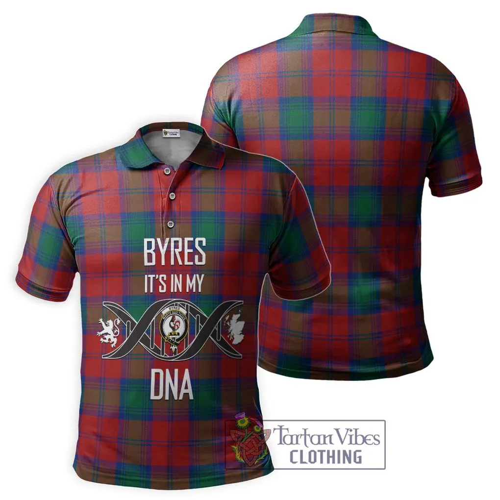 Byres (Byses) Tartan Polo Shirt with Family Crest DNA In Me Style