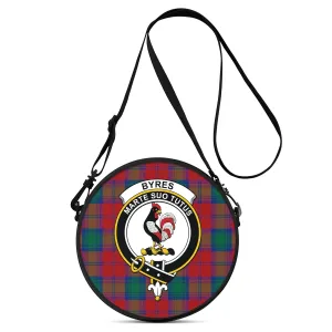 Byres (Byses) Tartan Round Satchel Bags with Family Crest