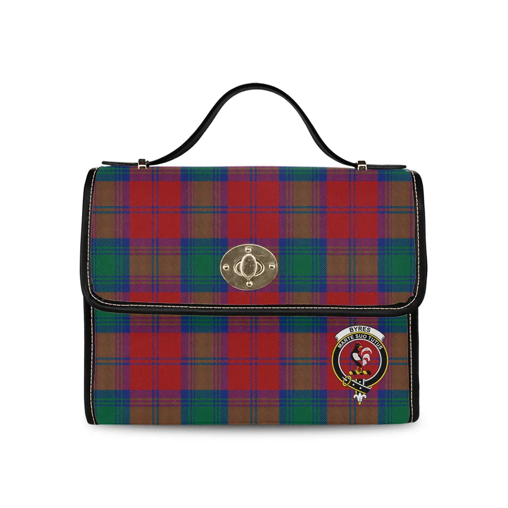 Byres (Byses) Tartan Waterproof Canvas Bag with Family Crest