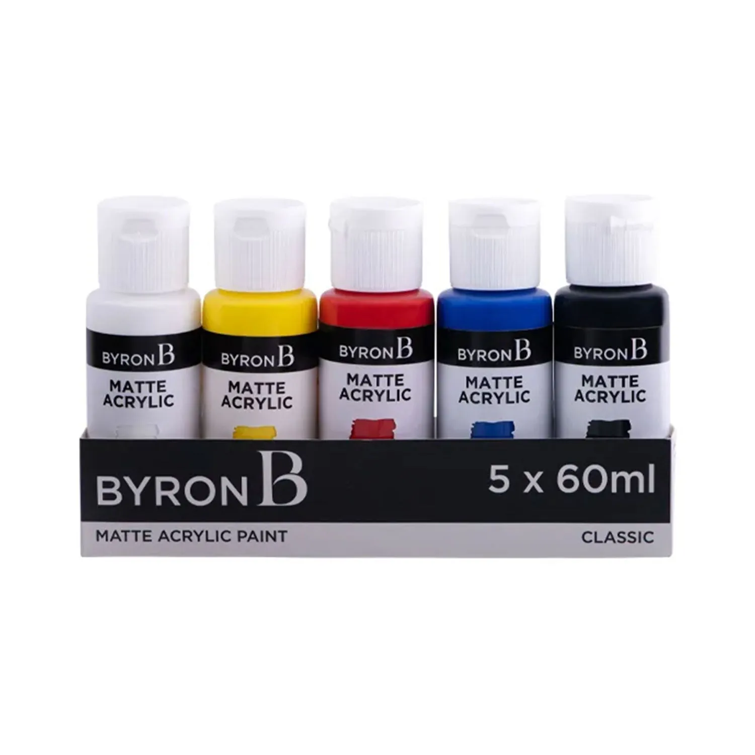 Byron Matte Acrylic Paint 60ml Set 5 Pack - Classic