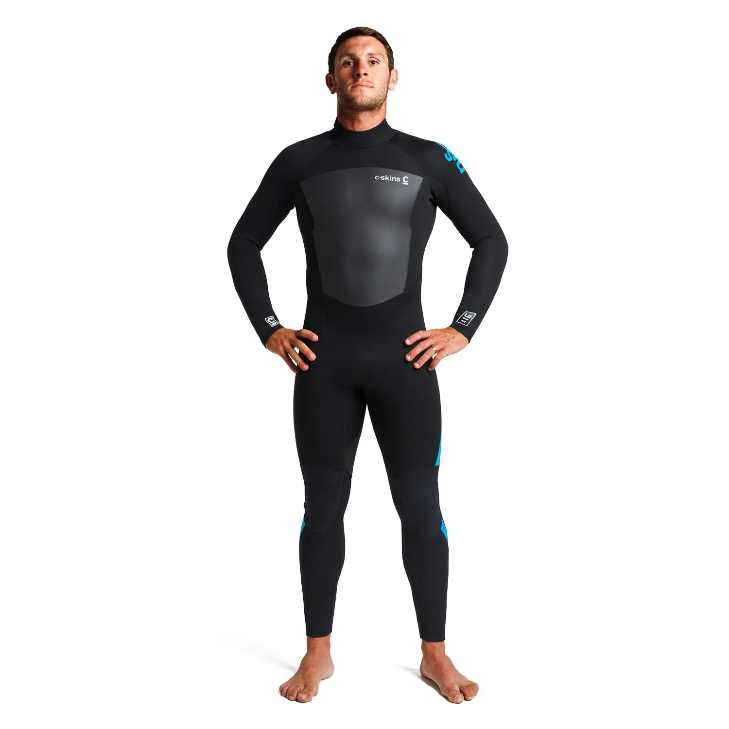 C-Skins Legend 4/3mm Back Zip Wetsuit - Black/Deep Blue