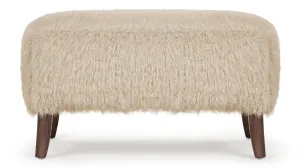 Cabana - Cabana Ottoman, Almond Long Hair Sherpa and Walnut