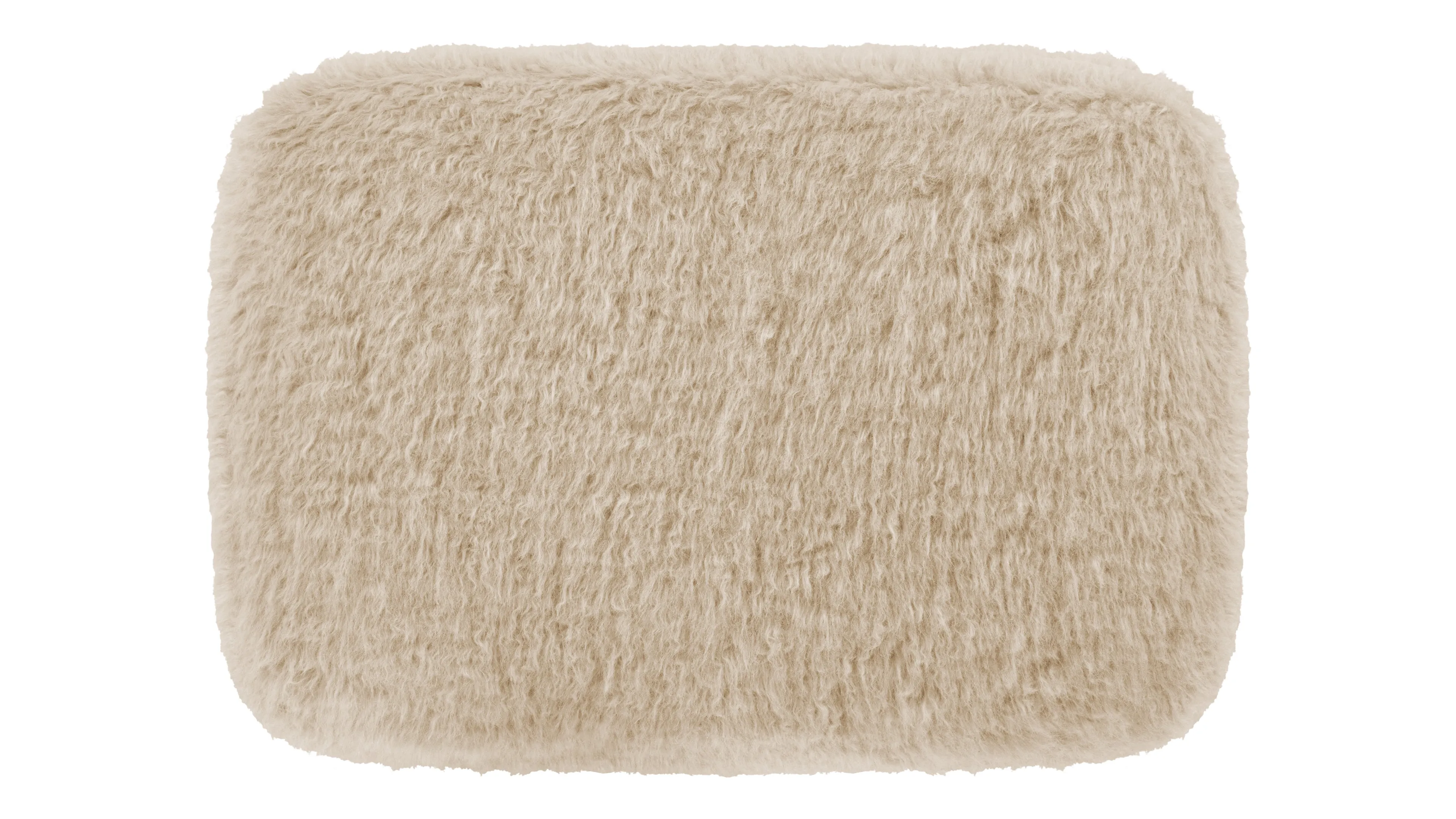 Cabana - Cabana Ottoman, Almond Long Hair Sherpa and Walnut