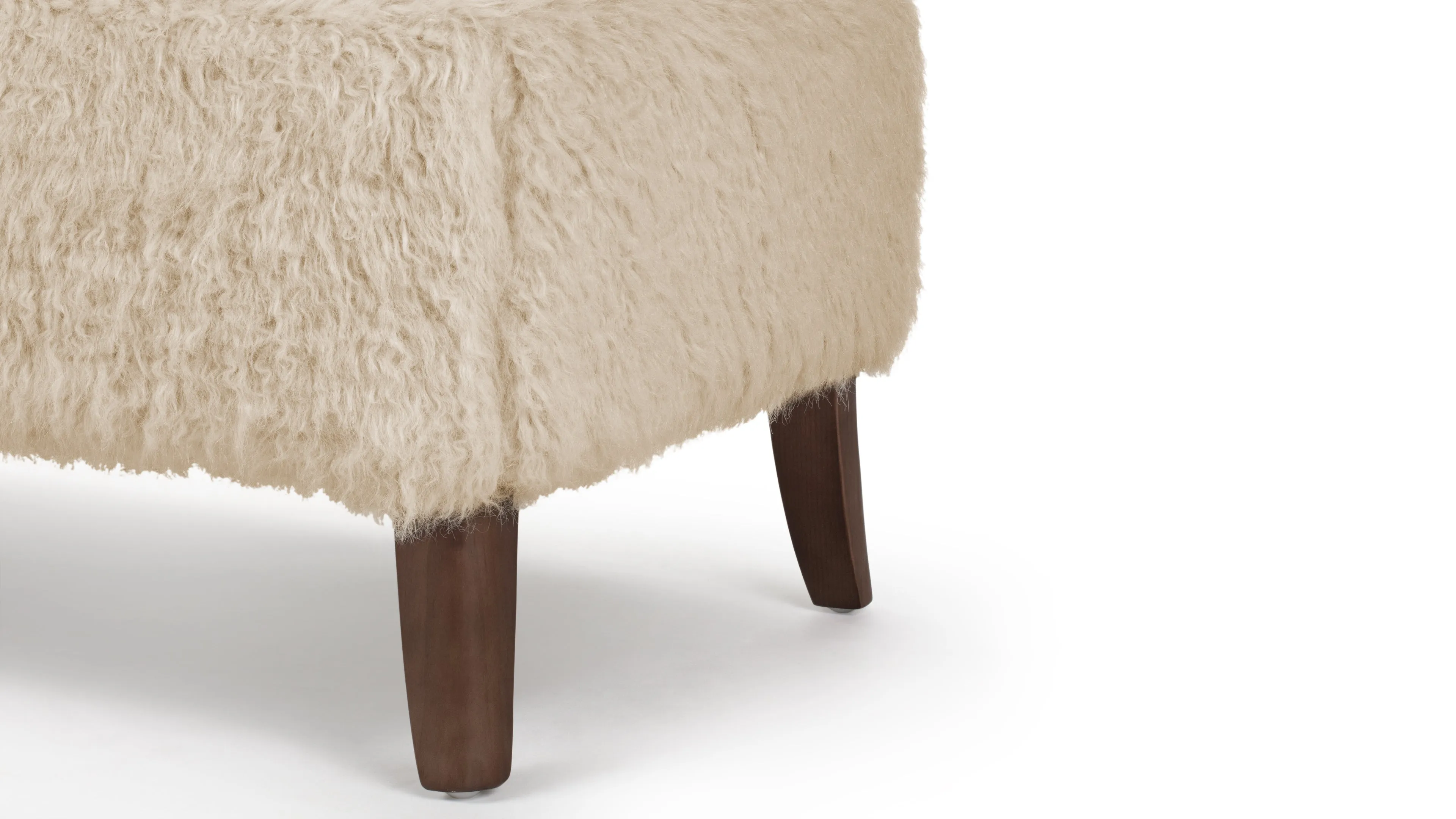 Cabana - Cabana Ottoman, Almond Long Hair Sherpa and Walnut