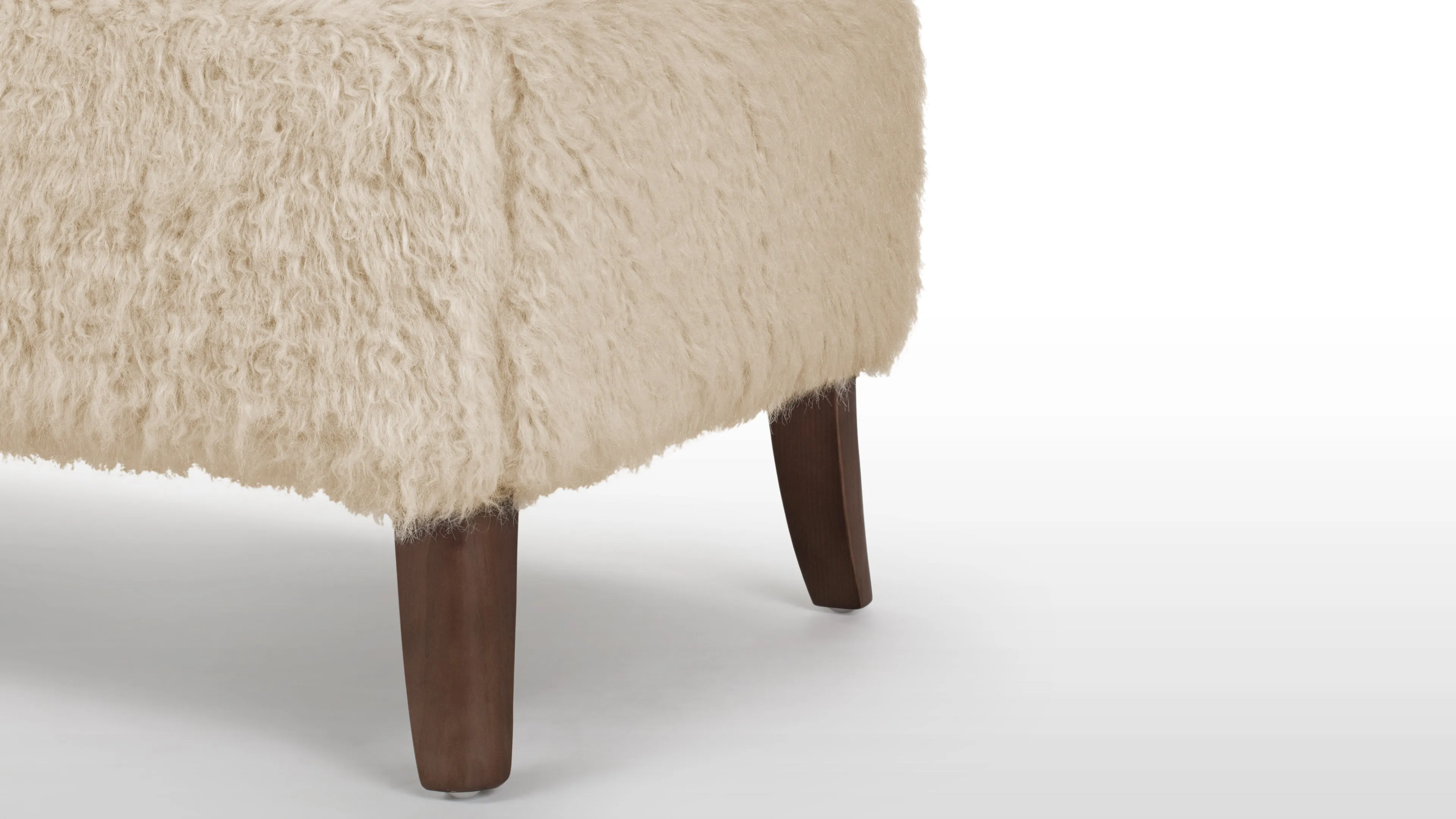 Cabana - Cabana Ottoman, Almond Long Hair Sherpa and Walnut