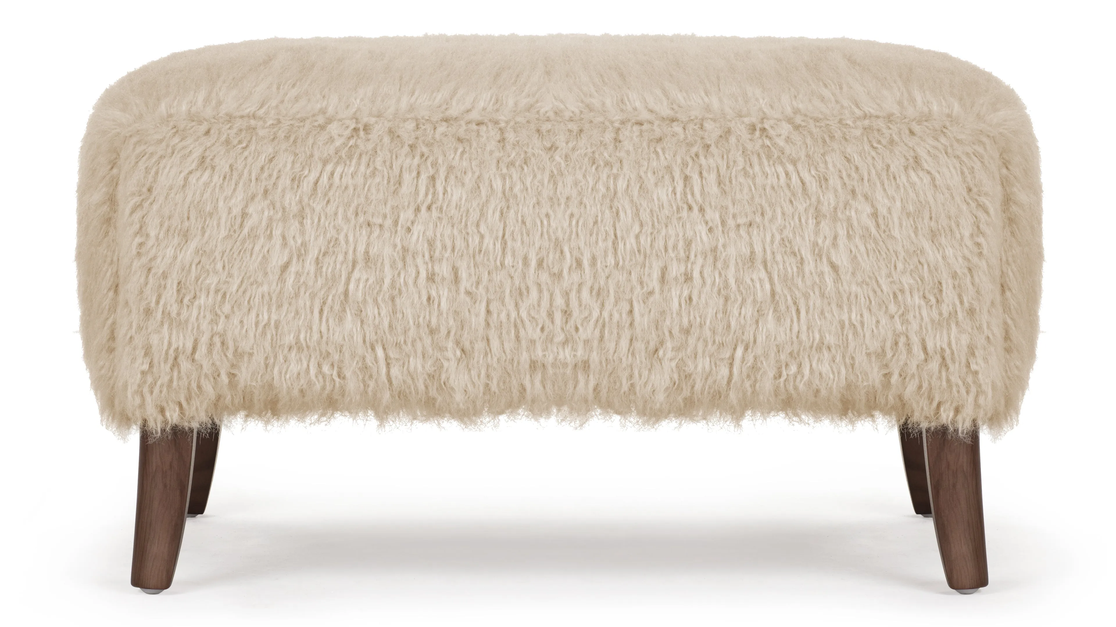 Cabana - Cabana Ottoman, Almond Long Hair Sherpa and Walnut