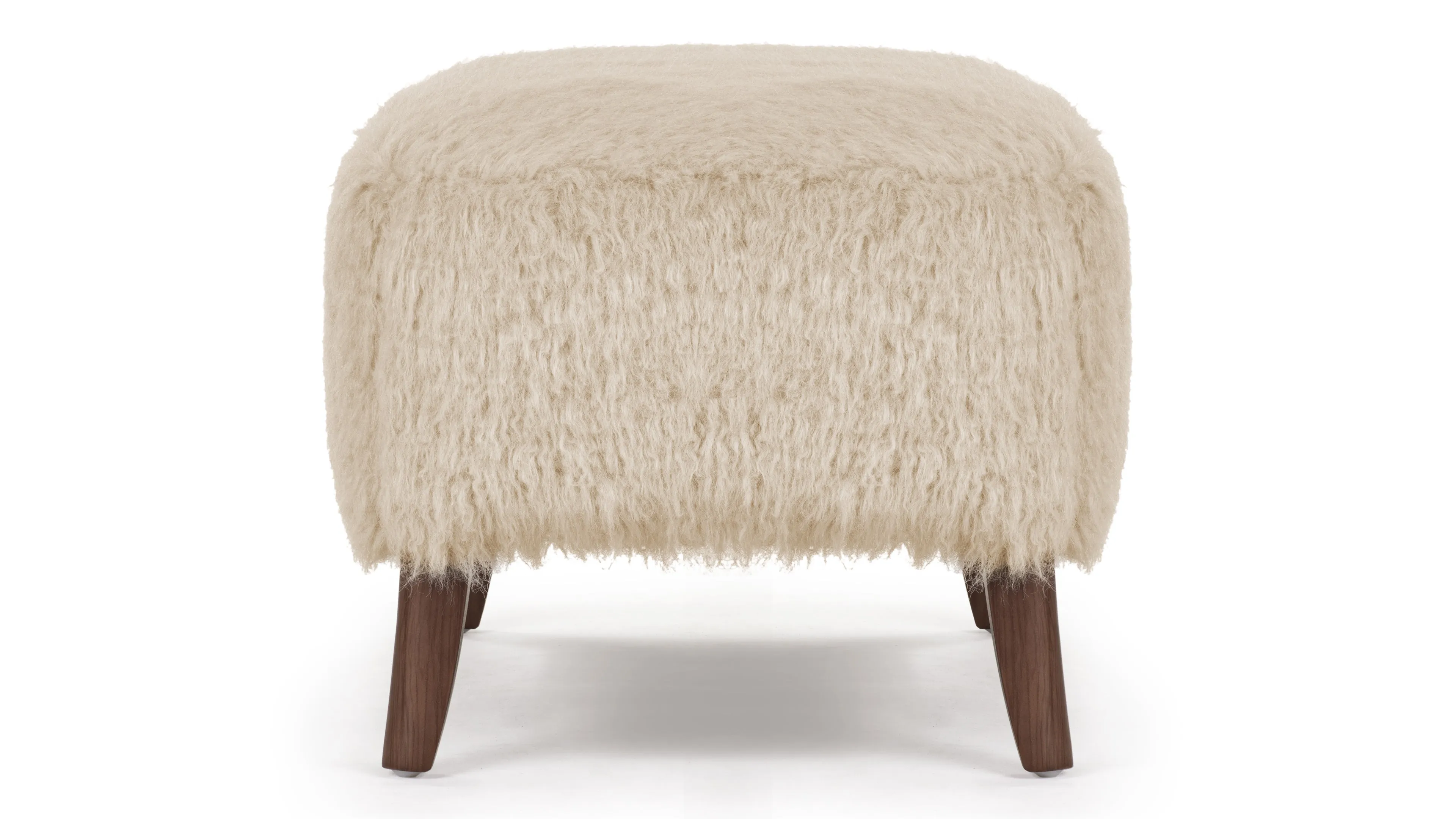 Cabana - Cabana Ottoman, Almond Long Hair Sherpa and Walnut