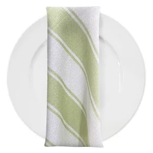 Cabana Stripe Table Napkin in Sage / White