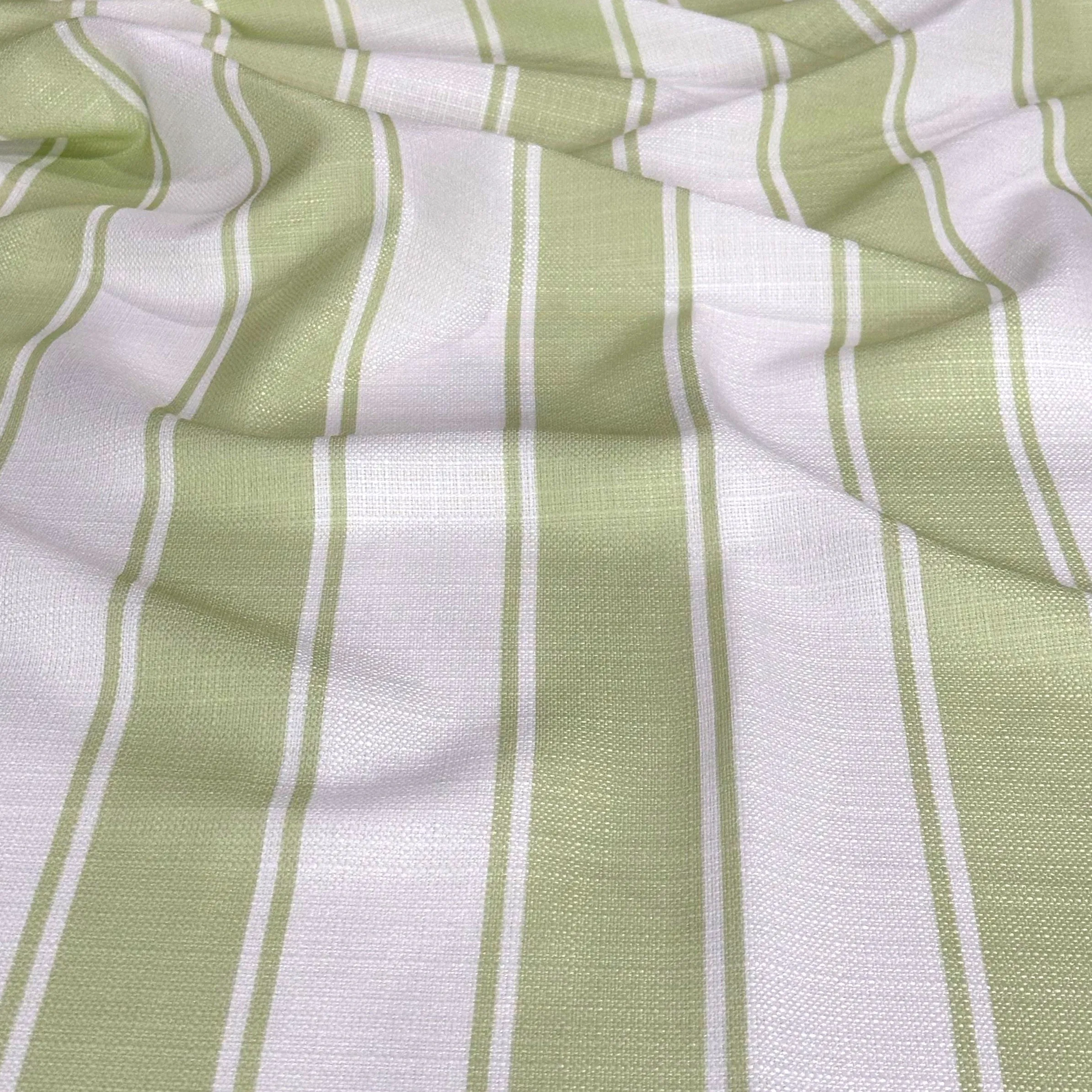 Cabana Stripe Wholesale Fabric in Sage / White