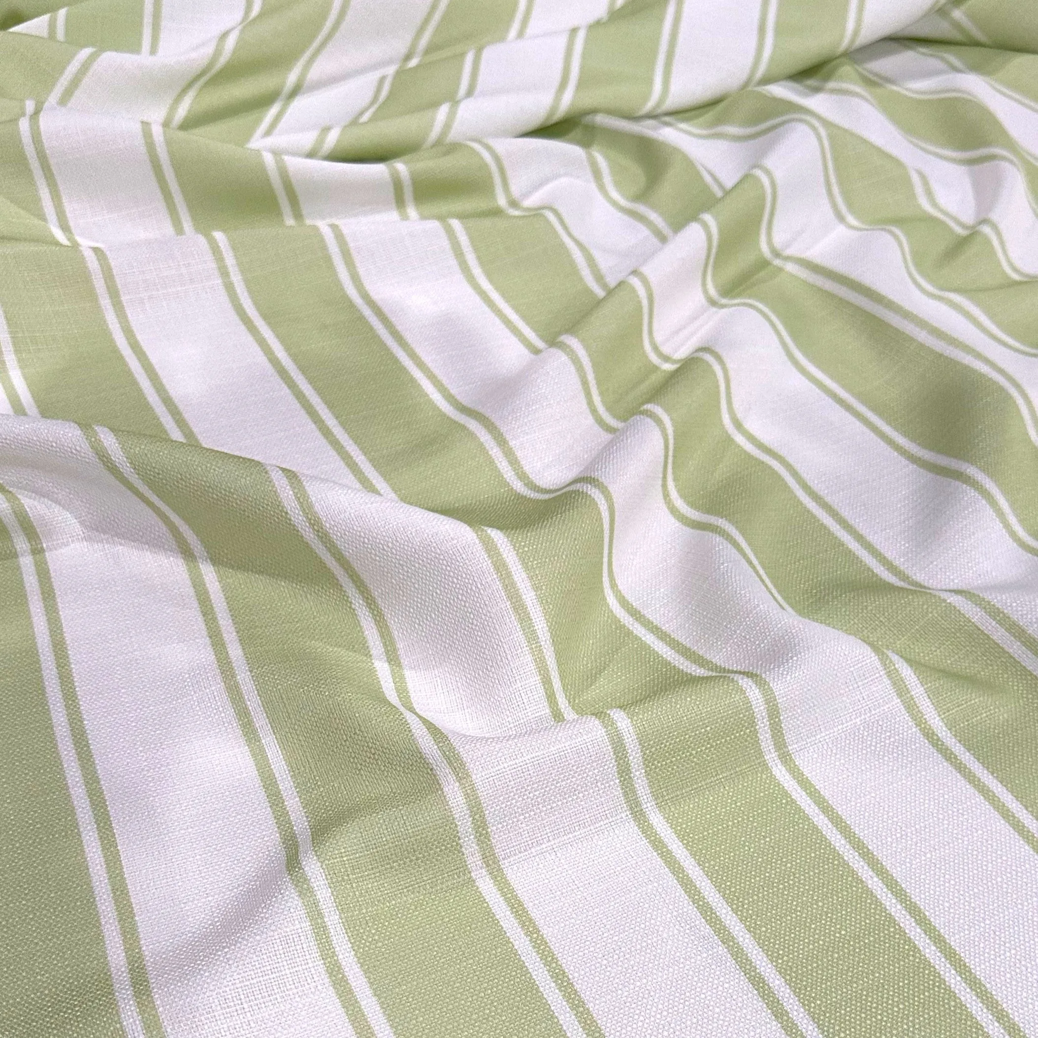 Cabana Stripe Wholesale Fabric in Sage / White