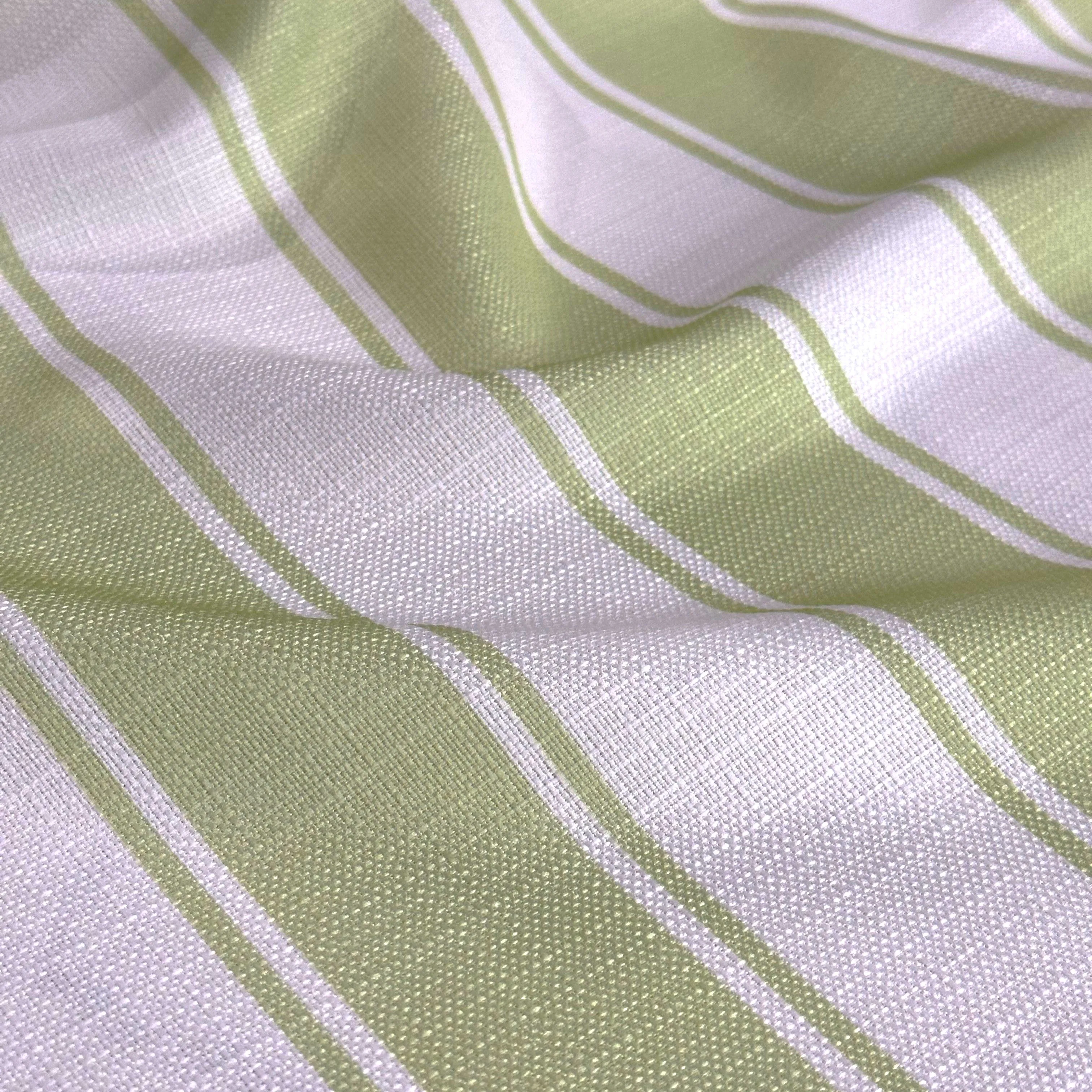 Cabana Stripe Wholesale Fabric in Sage / White