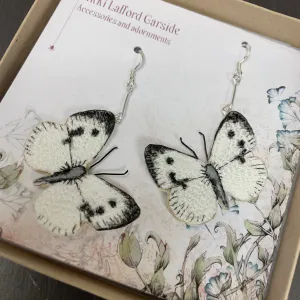 Cabbage White Butterfly Earrings by Vikki Lafford Garside