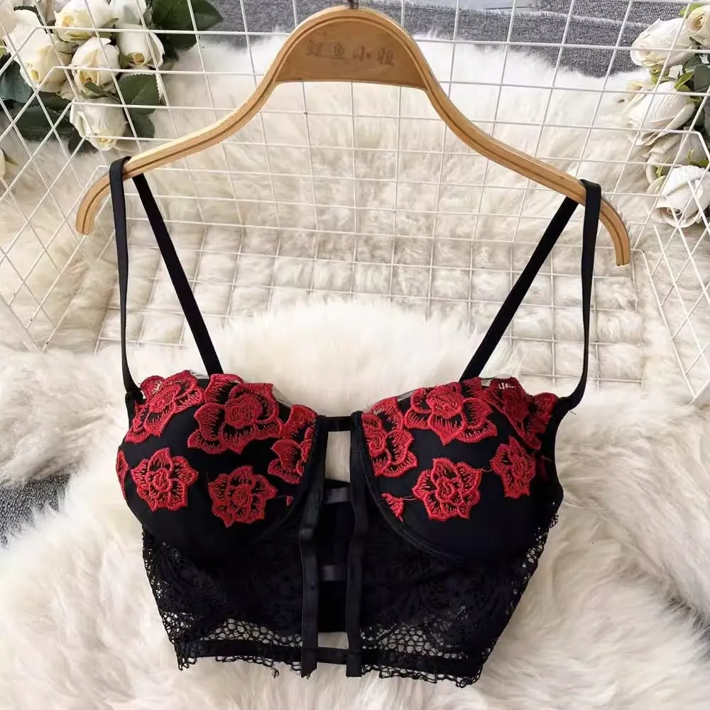 Cabello's Floral Embroidered Lingerie Set By Sinderella