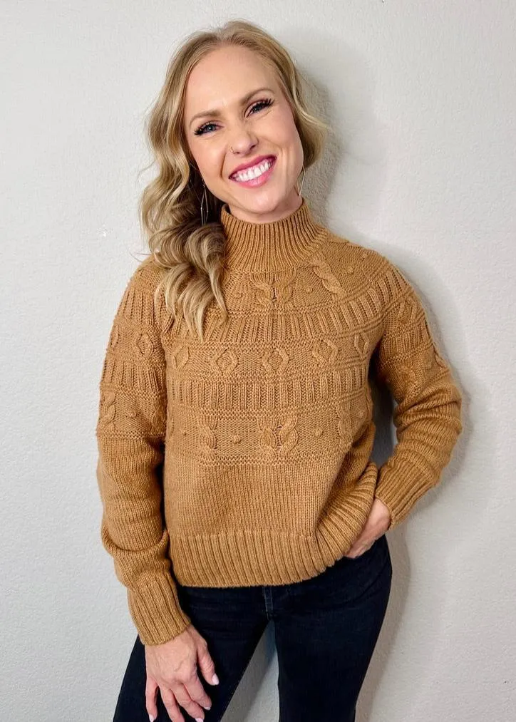 Cabin Fever Highline Pom Mock Neck Sweater