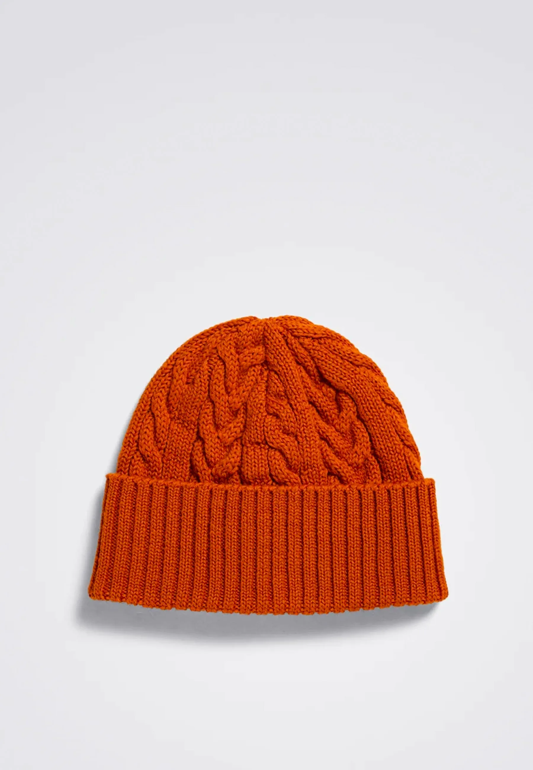 Cable Beanie - Burnt Orange