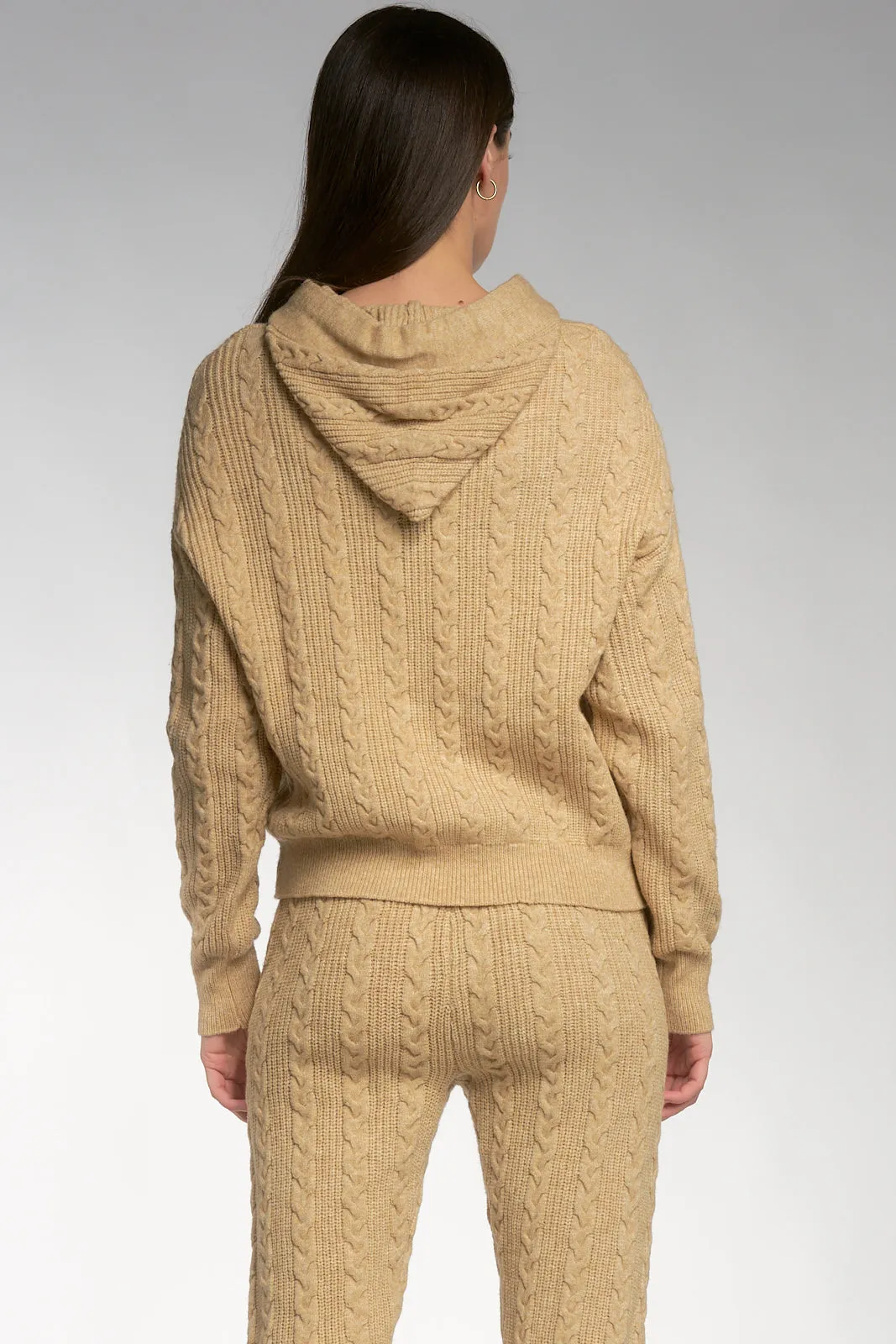 Cable Knit Hooded Sweater