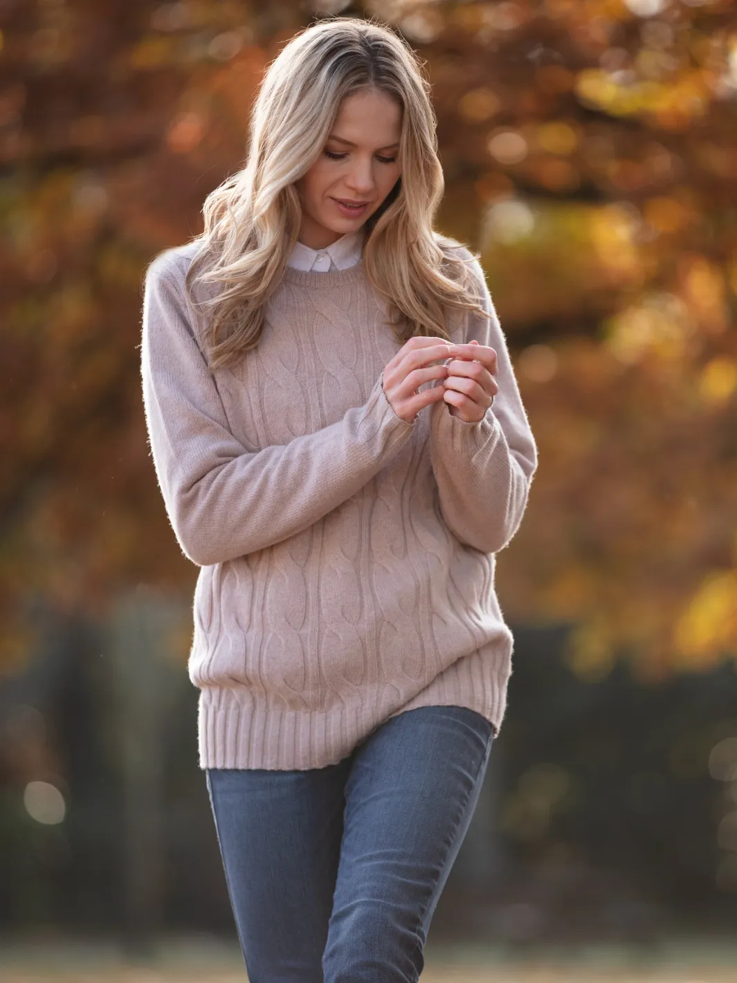 Cable Knit Jumper - Oatmeal