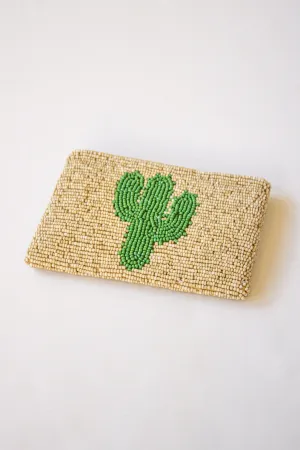 Cactus Beaded Coin Bag