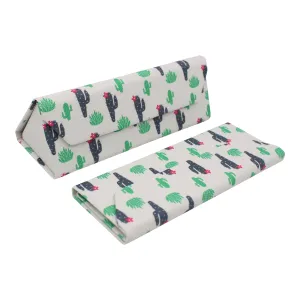 Cactus Print Small Glasses Case – Succulent – Vegan Leather