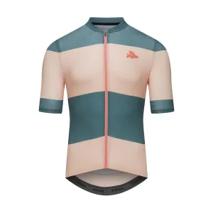 CAFE DU CYCLISTE Angeline Ultralight Cycling Jersey - Sand Scots Pine Stripe