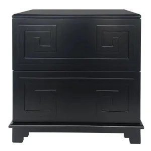 Cafe Lighting & Living Greek Key Bedside Table - Black