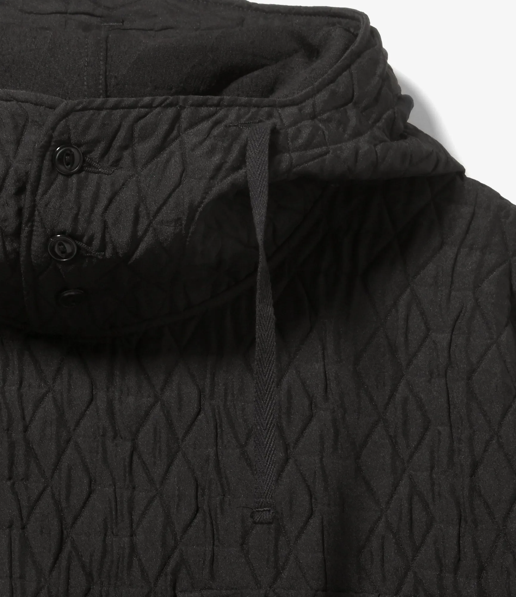 Cagoule Shirt – Black Geo Quilted Polyester